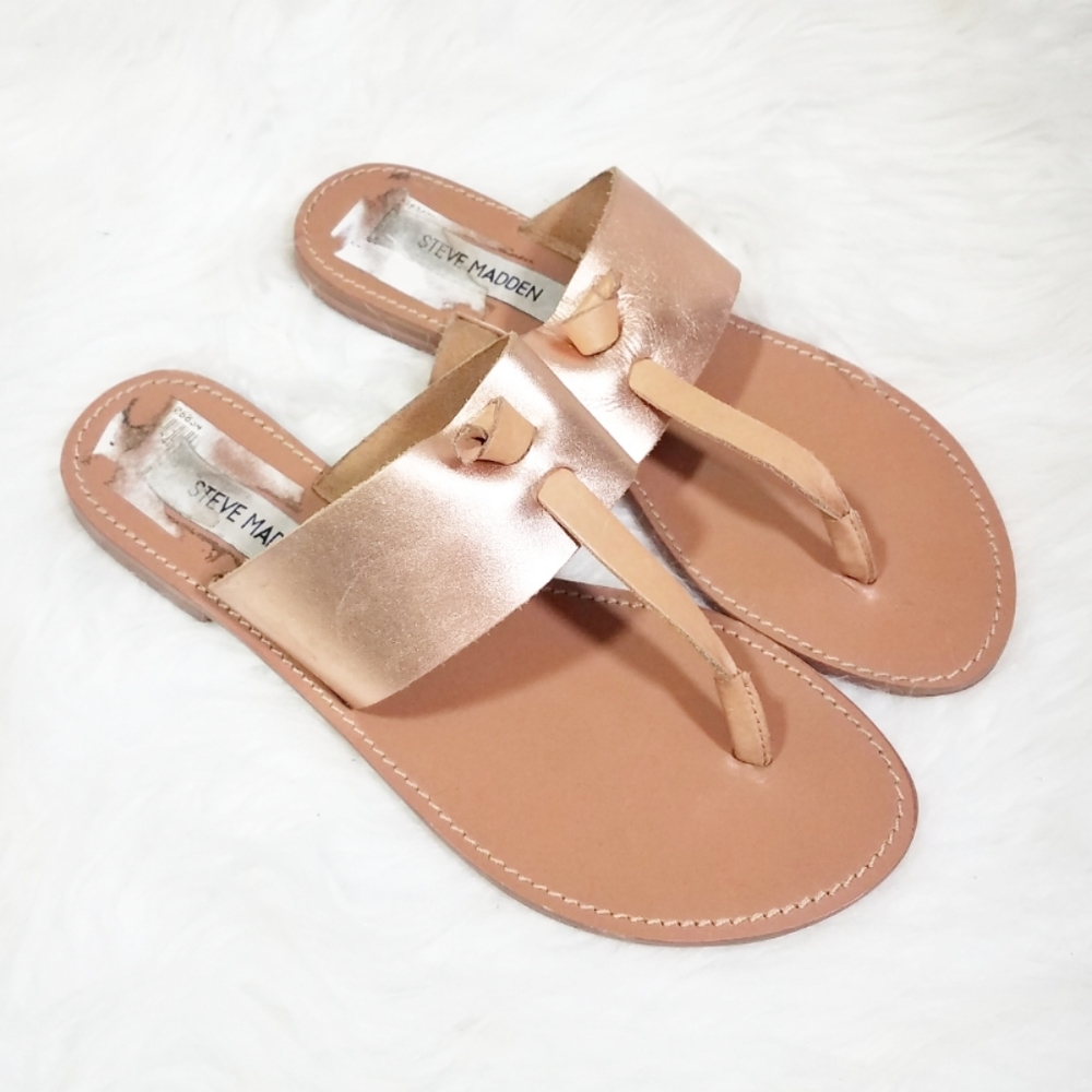 Steve Madden Olivia Rose Gold Flip Flops Sandals